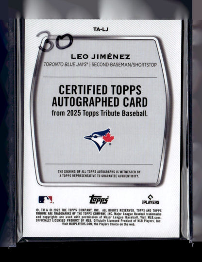 2025 Topps Tribute Certified Autograph Leo Jimenez /50