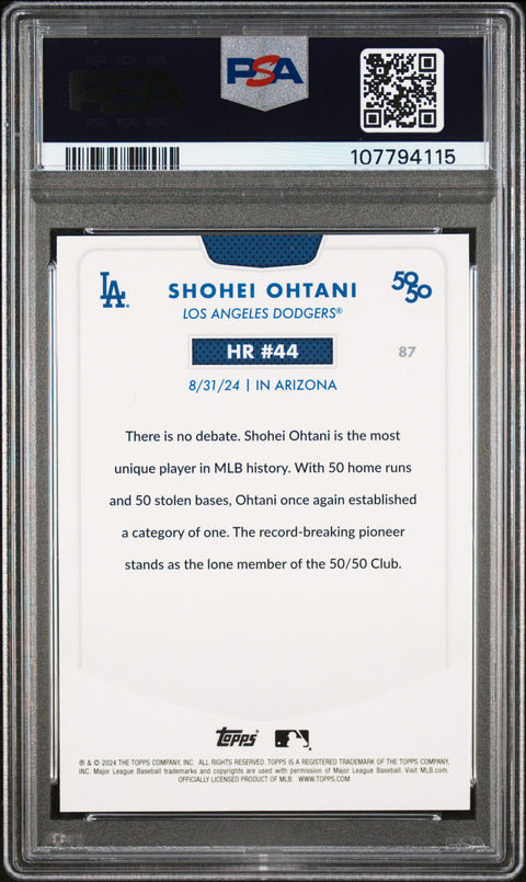 2024 Topps 50/50 Shohei Ohtani #87 Shohei Ohtani PSA 9