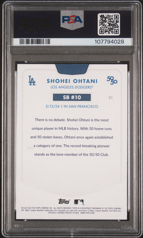 2024 Topps 50/50 Shohei Ohtani #21 Shohei Ohtani PSA 9