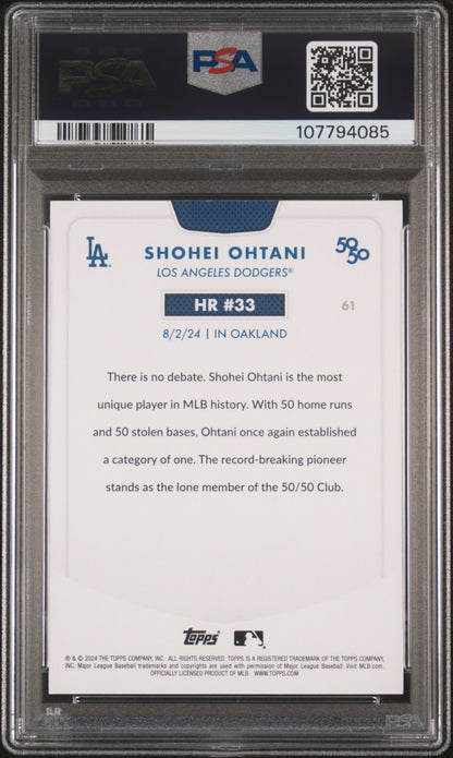 2024 Topps 50/50 Shohei Ohtani #61 Shohei Ohtani PSA 9