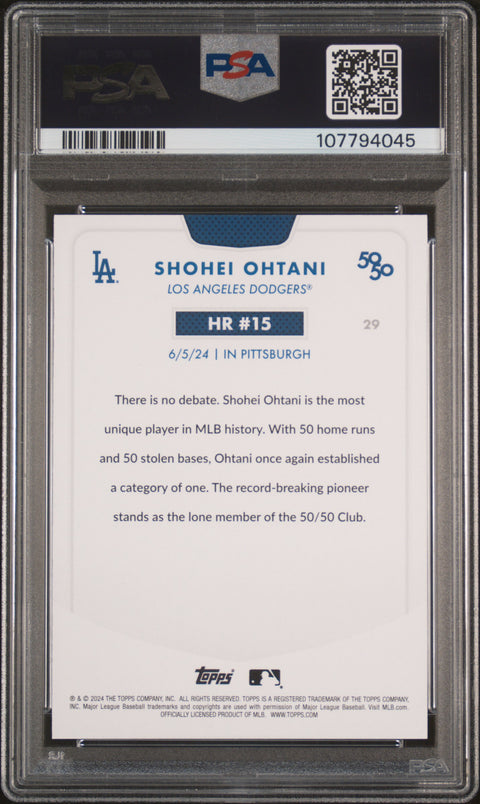 2024 Topps 50/50 Shohei Ohtani #29 Shohei Ohtani PSA 9