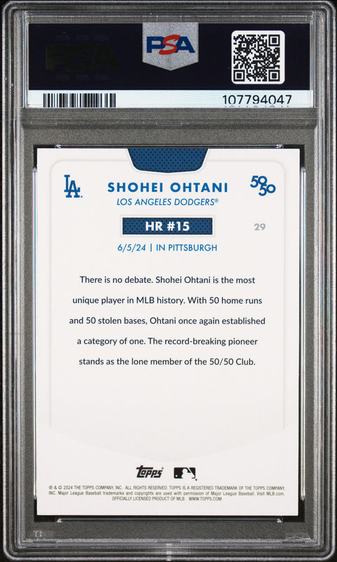 2024 Topps 50/50 Shohei Ohtani #29 Shohei Ohtani PSA 9