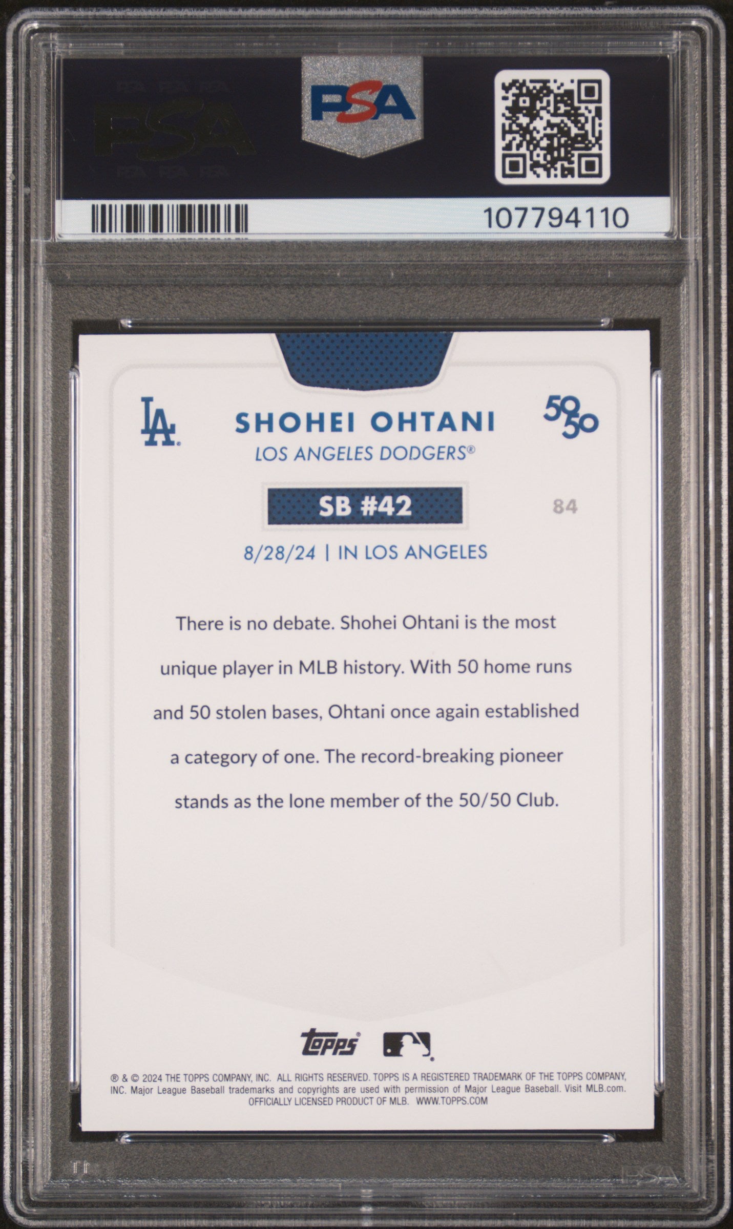 2024 Topps 50/50 Shohei Ohtani #84 Shohei Ohtani PSA 9