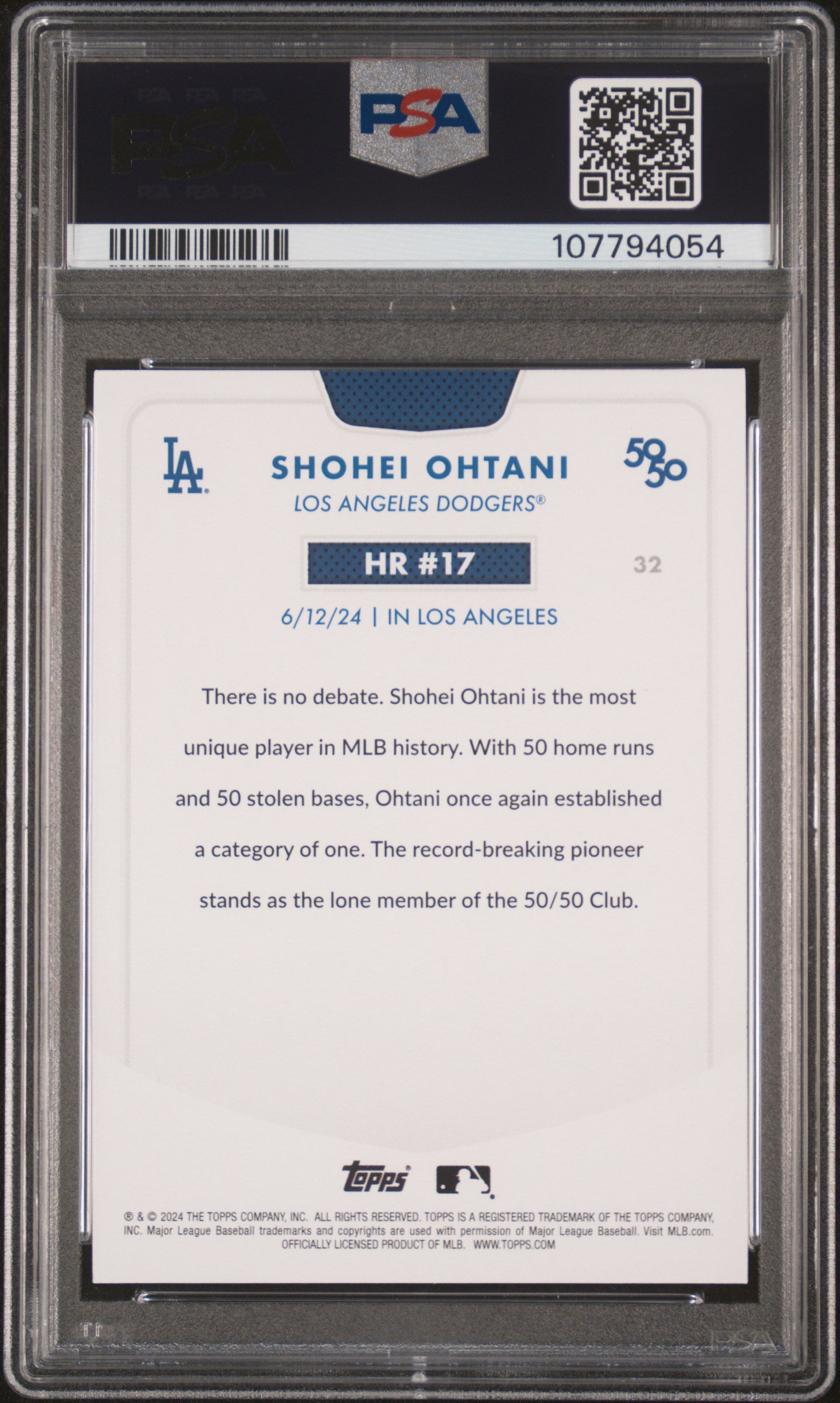 2024 Topps 50/50 Shohei Ohtani #32 Shohei Ohtani PSA 9