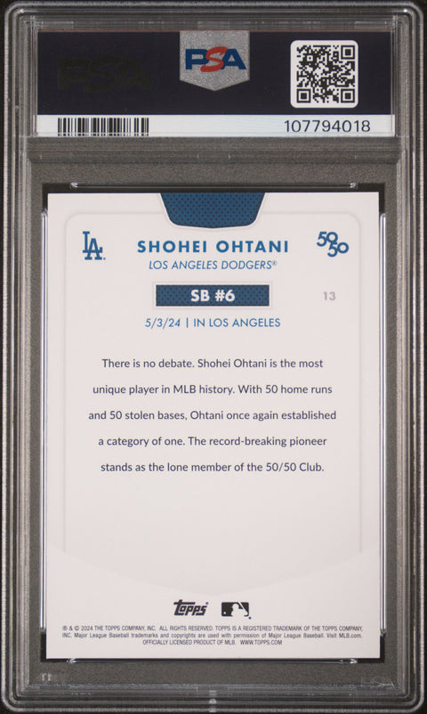 2024 Topps 50/50 Shohei Ohtani #13 Shohei Ohtani PSA 9