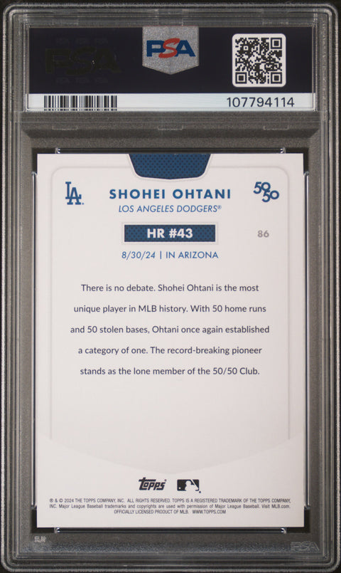 2024 Topps 50/50 Shohei Ohtani #86 Shohei Ohtani PSA 9