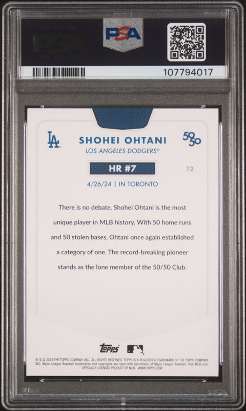 2024 Topps 50/50 Shohei Ohtani #12 Shohei Ohtani PSA 9