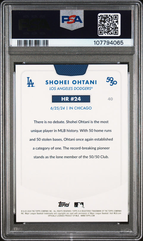 2024 Topps 50/50 Shohei Ohtani #40 Shohei Ohtani PSA 9