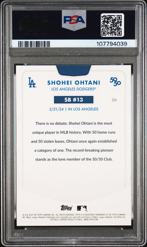 2024 Topps 50/50 Shohei Ohtani #26 Shohei Ohtani PSA 9