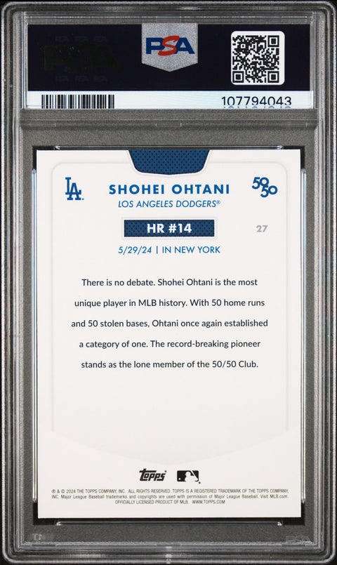 2024 Topps 50/50 Shohei Ohtani #27 Shohei Ohtani PSA 9