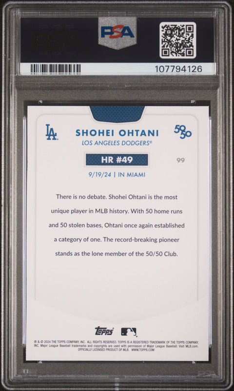 2024 Topps 50/50 Shohei Ohtani #99 Shohei Ohtani PSA 9