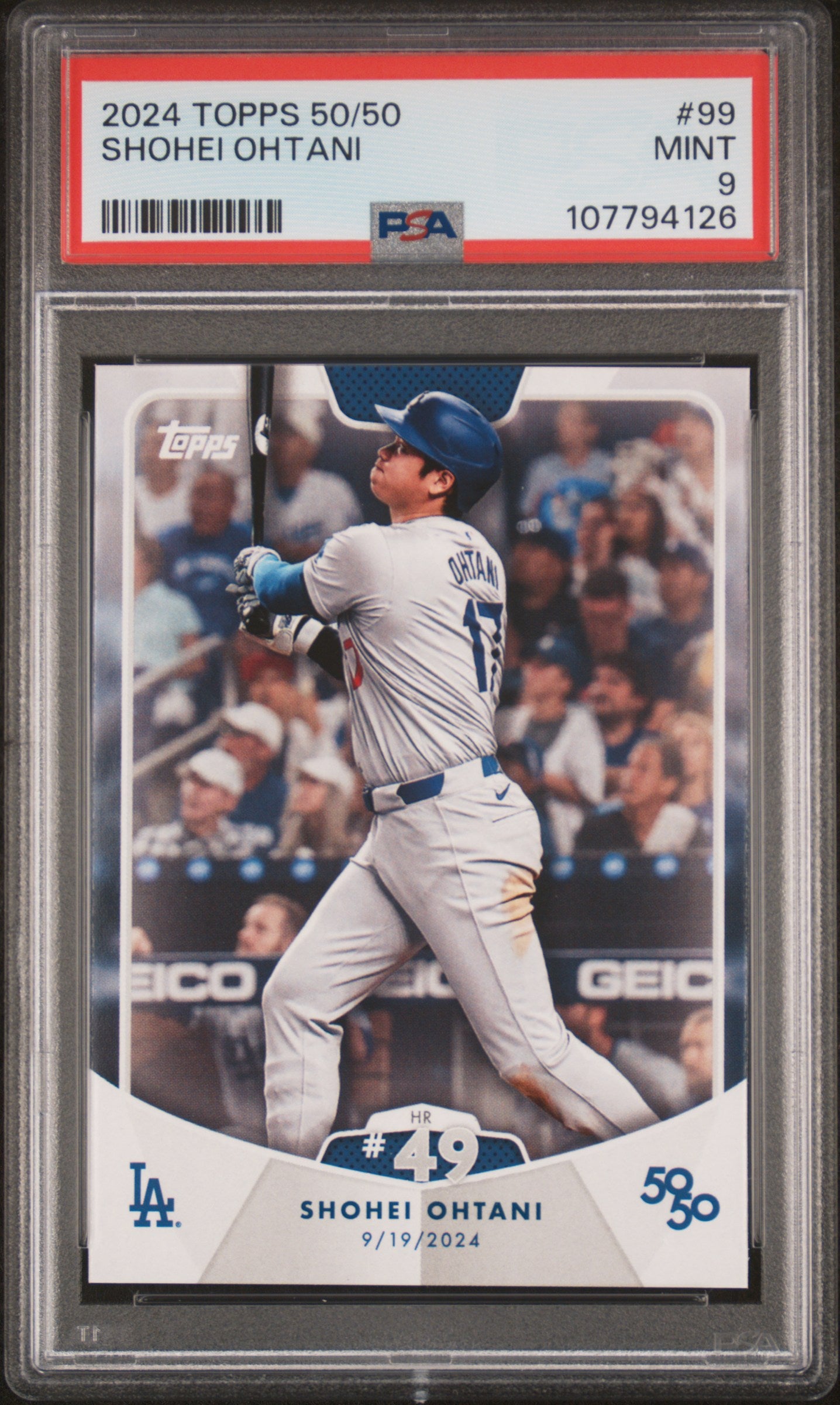 2024 Topps 50/50 Shohei Ohtani #99 Shohei Ohtani PSA 9
