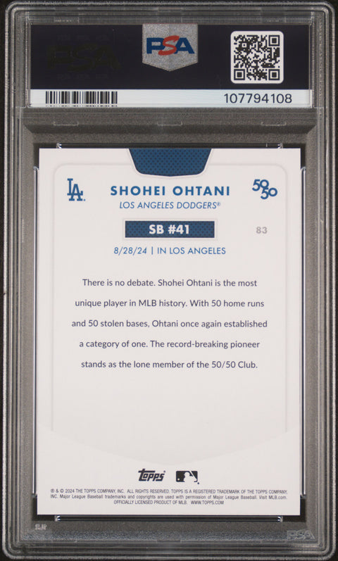 2024 Topps 50/50 Shohei Ohtani #83 Shohei Ohtani PSA 9
