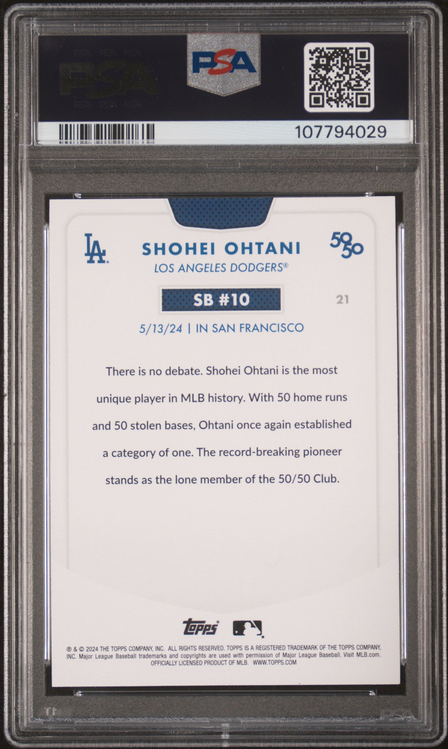 2024 Topps 50/50 Shohei Ohtani #21 Shohei Ohtani PSA 9