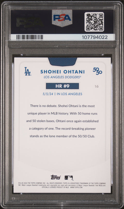 2024 Topps 50/50 Shohei Ohtani #16 Shohei Ohtani PSA 9