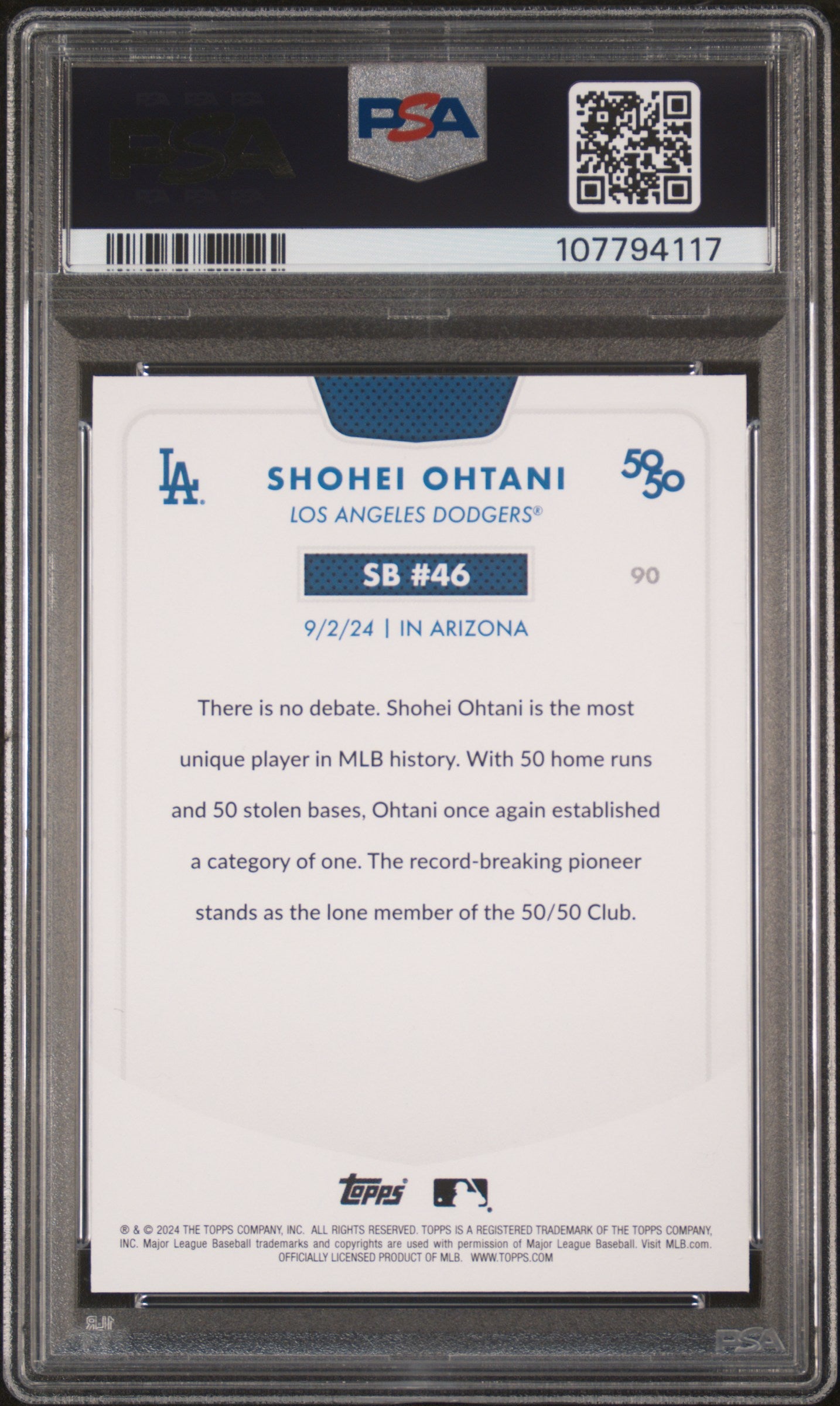 2024 Topps 50/50 Shohei Ohtani #90 Shohei Ohtani PSA 9