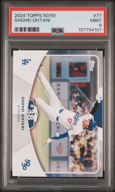 2024 Topps 50/50 Shohei Ohtani #77 Shohei Ohtani PSA 9