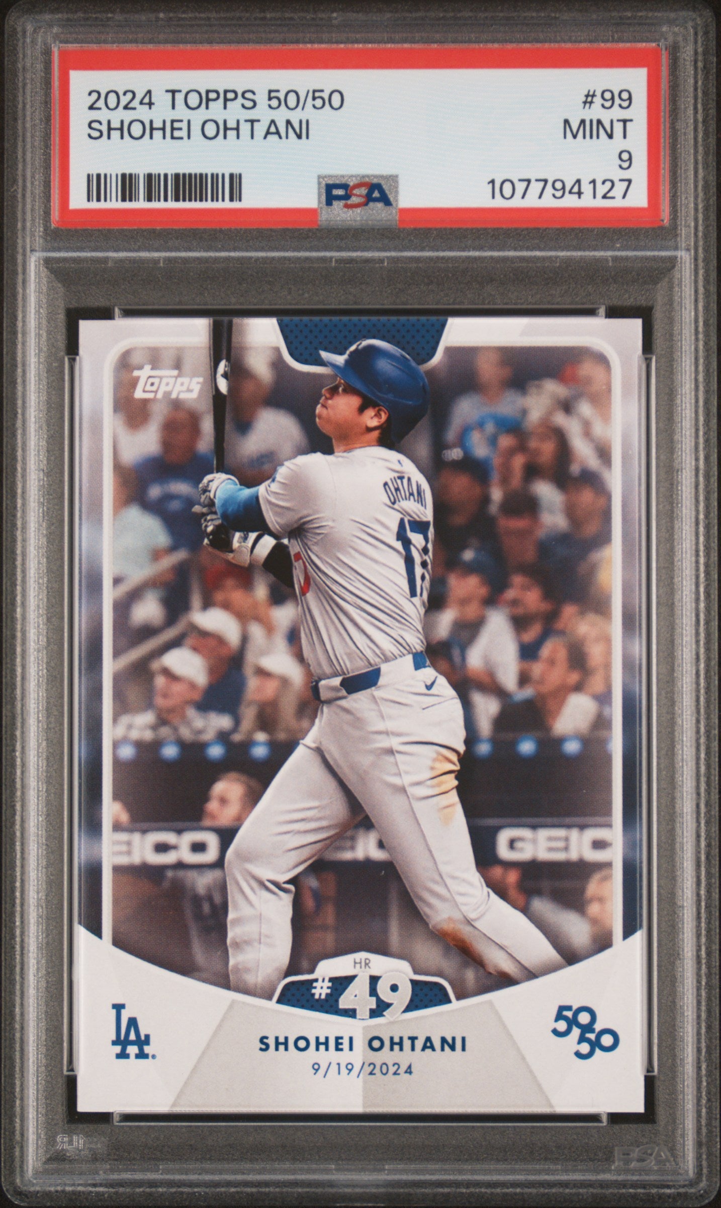 2024 Topps 50/50 Shohei Ohtani #99 Shohei Ohtani PSA 9