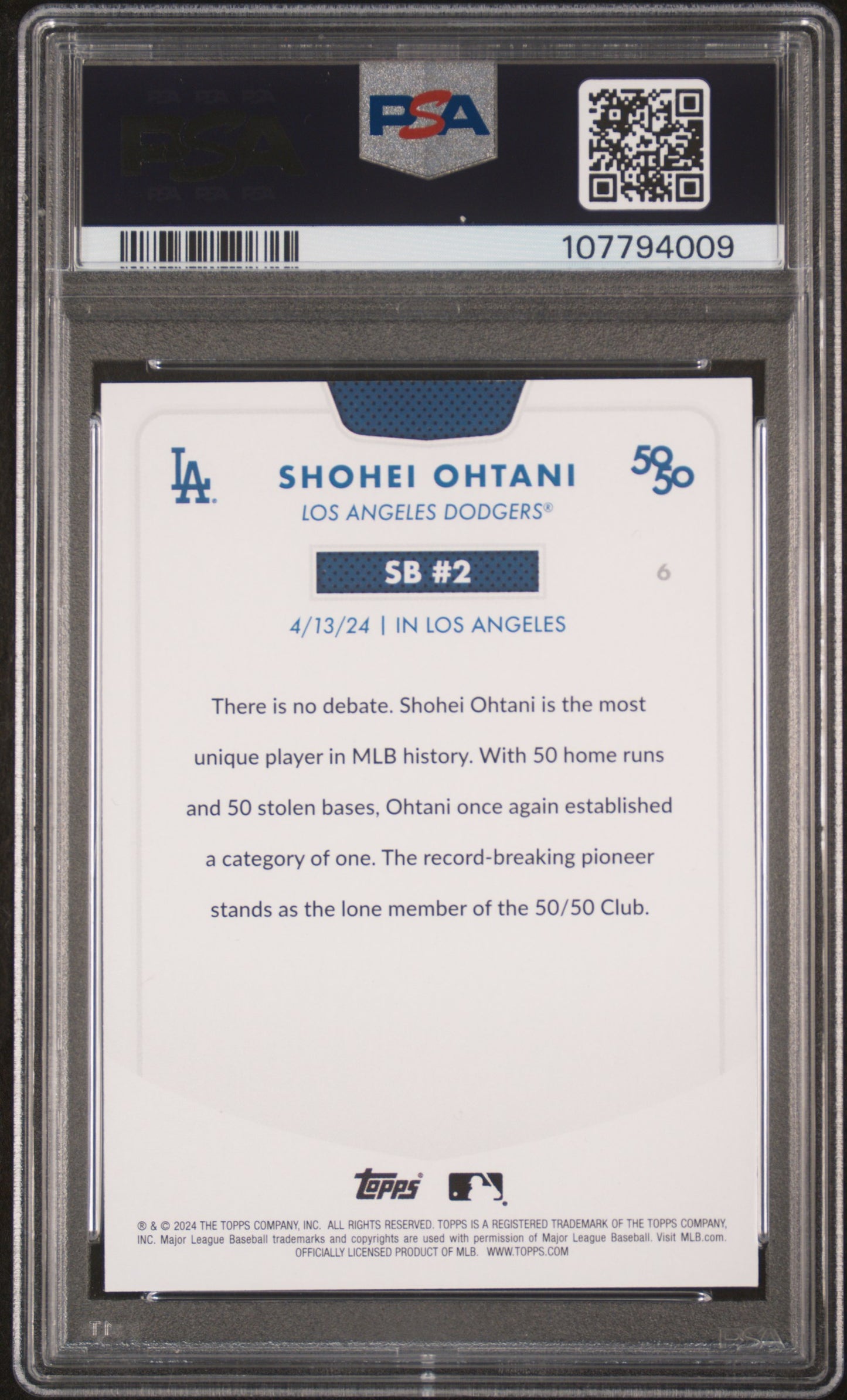 2024 Topps 50/50 Shohei Ohtani #6 Shohei Ohtani PSA 9