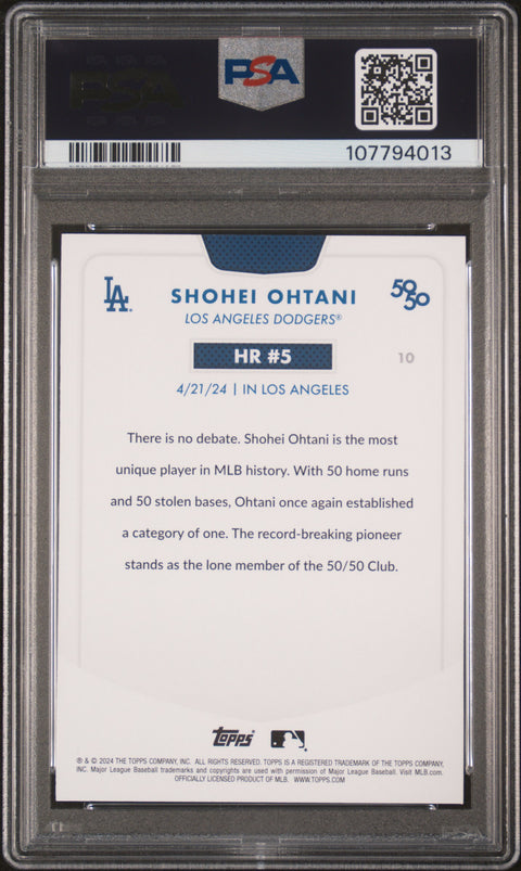 2024 Topps 50/50 Shohei Ohtani #10 Shohei Ohtani PSA 9