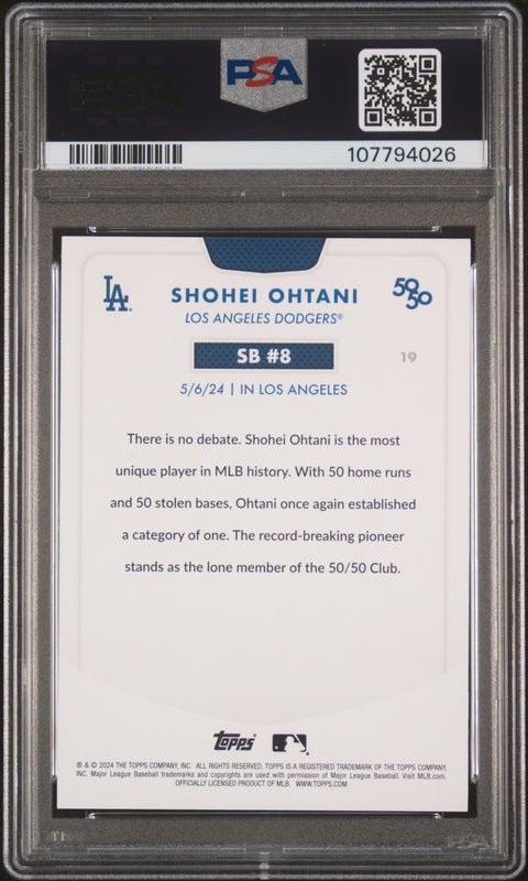 2024 Topps 50/50 Shohei Ohtani #19 Shohei Ohtani PSA 9