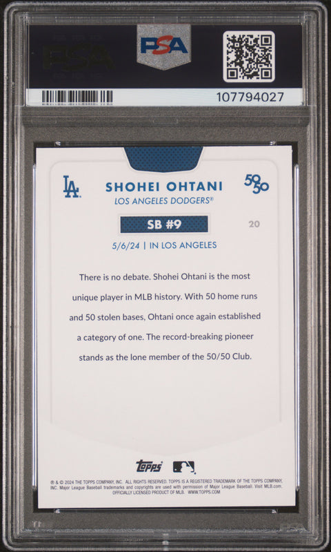 2024 Topps 50/50 Shohei Ohtani #20 Shohei Ohtani PSA 9
