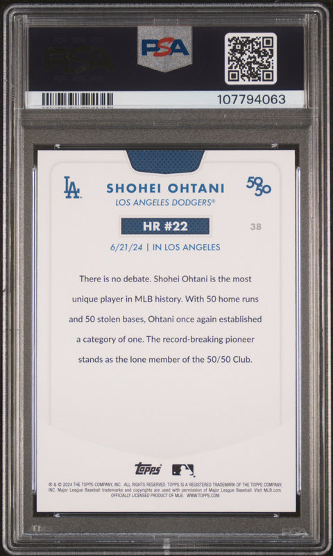 2024 Topps 50/50 Shohei Ohtani #38 Shohei Ohtani PSA 9