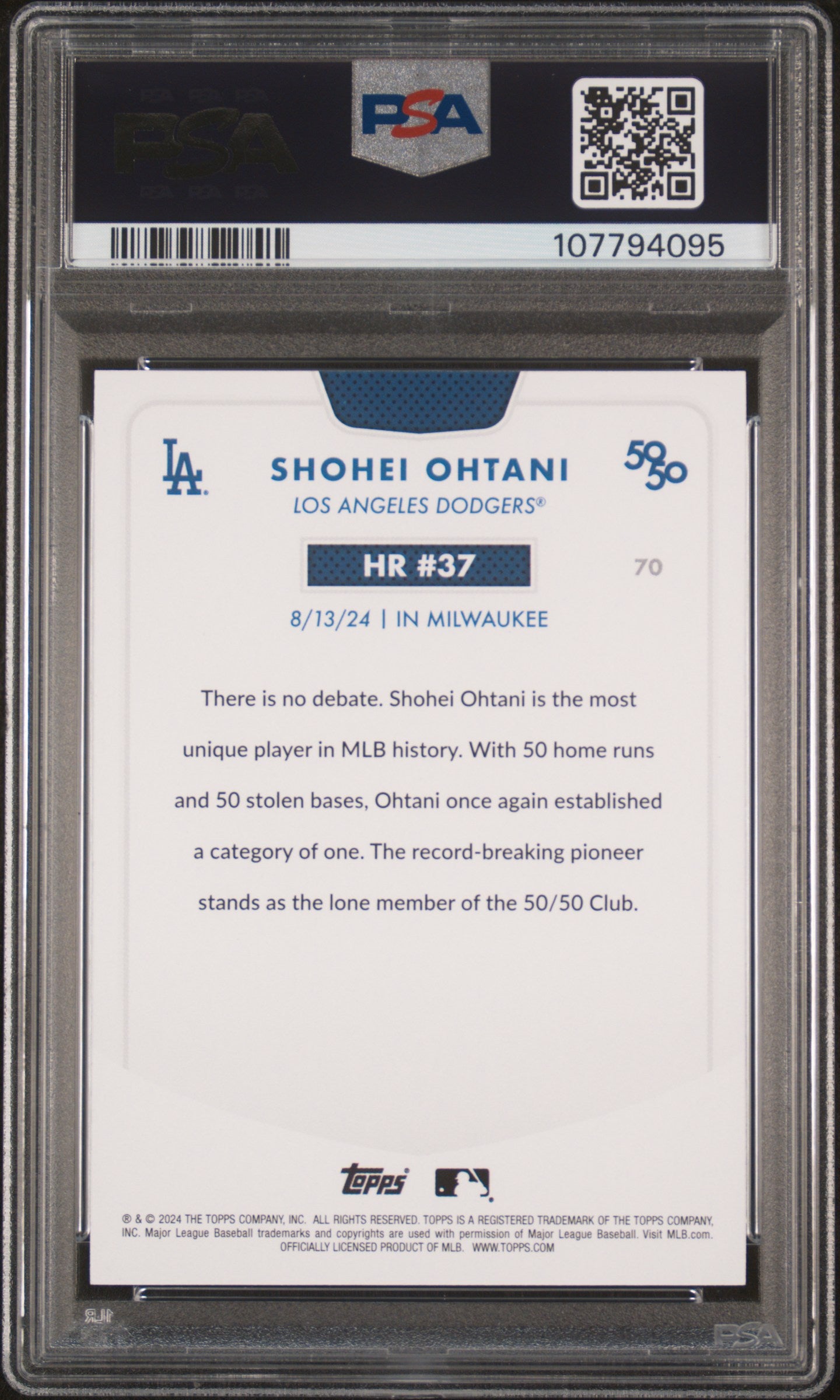 2024 Topps 50/50 Shohei Ohtani #70 Shohei Ohtani PSA 9