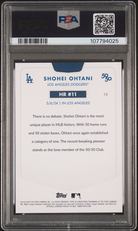 2024 Topps 50/50 Shohei Ohtani #18 Shohei Ohtani PSA 10