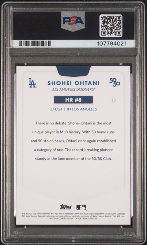 2024 Topps 50/50 Shohei Ohtani #15 Shohei Ohtani PSA 10