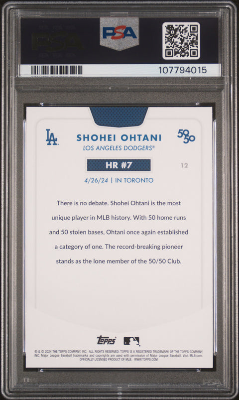 2024 Topps 50/50 Shohei Ohtani #12 Shohei Ohtani PSA 10
