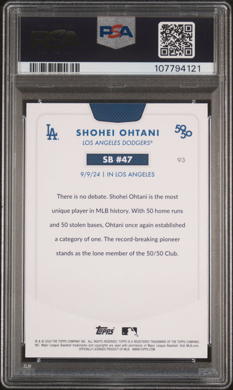 2024 Topps 50/50 Shohei Ohtani #93 Shohei Ohtani PSA 10