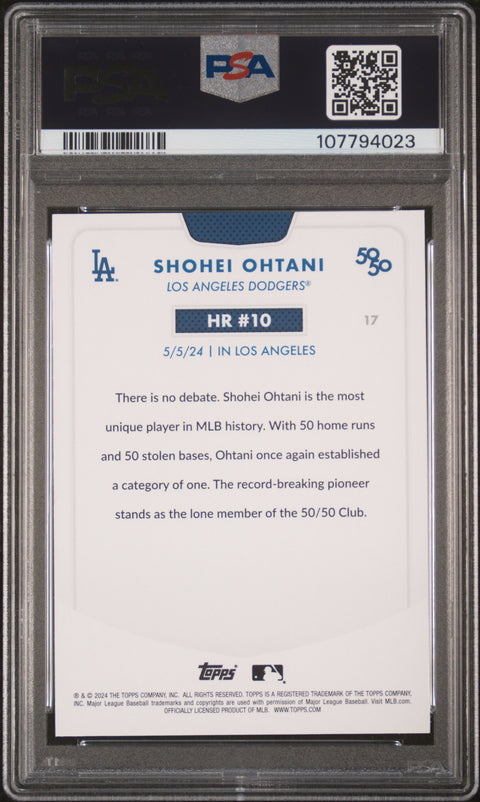 2024 Topps 50/50 Shohei Ohtani #17 Shohei Ohtani PSA 10