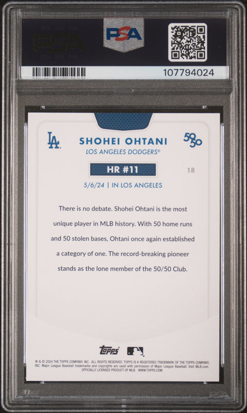 2024 Topps 50/50 Shohei Ohtani #18 Shohei Ohtani PSA 10