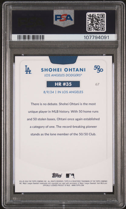 2024 Topps 50/50 Shohei Ohtani #67 Shohei Ohtani PSA 10