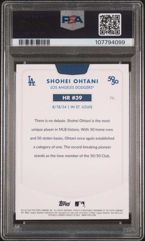 2024 Topps 50/50 Shohei Ohtani #76 Shohei Ohtani PSA 10