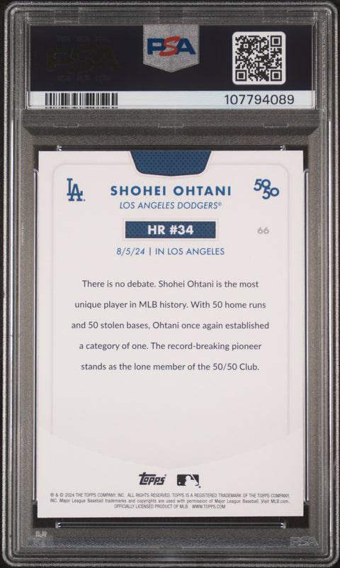 2024 Topps 50/50 Shohei Ohtani #66 Shohei Ohtani PSA 10