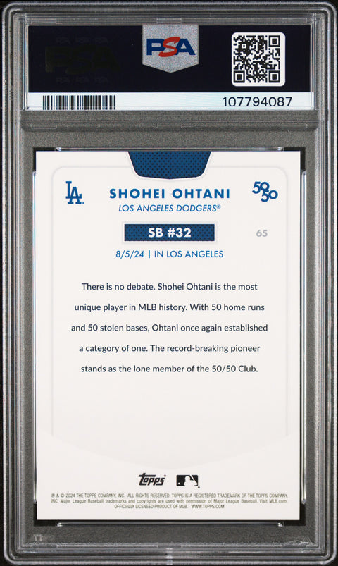 2024 Topps 50/50 Shohei Ohtani #65 Shohei Ohtani PSA 10