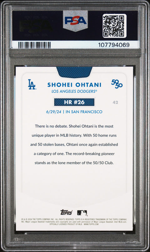 2024 Topps 50/50 Shohei Ohtani #42 Shohei Ohtani PSA 10