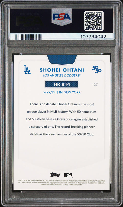 2024 Topps 50/50 Shohei Ohtani #27 Shohei Ohtani PSA 10