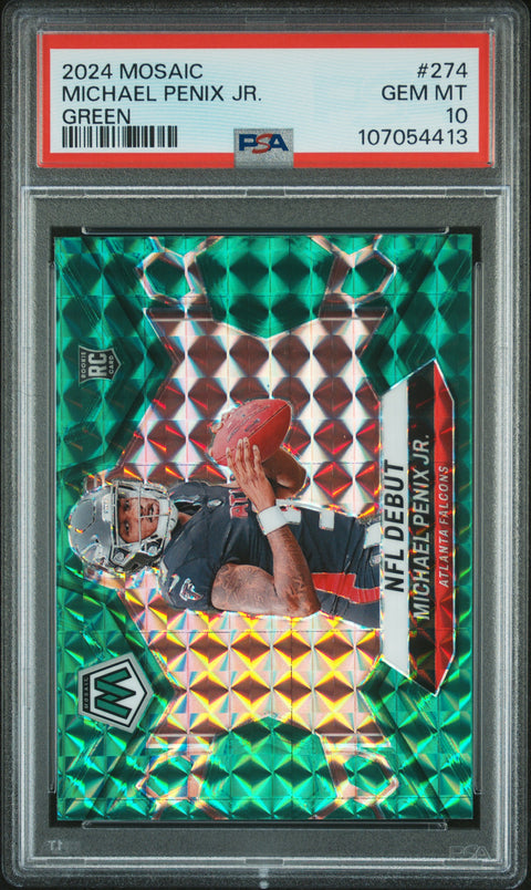 2024 Panini Mosaic #274 Michael Penix Jr. Green PSA 10