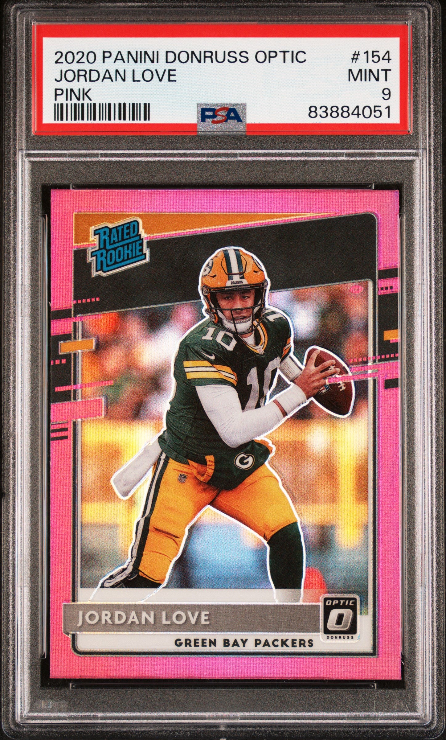 2020 Panini Donruss Optic #154 Jordan Love Pink PSA 9