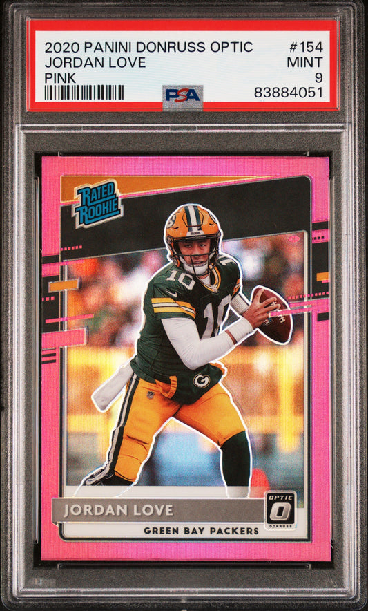 2020 Panini Donruss Optic #154 Jordan Love Pink PSA 9