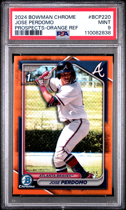 2024 Bowman Chrome Prospects #BCP220 Jose Perdomo Prospects-Orange Ref PSA 9