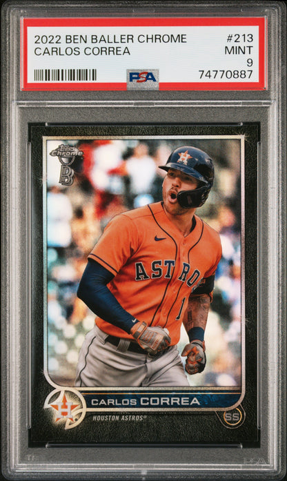 2022 Topps Chrome Ben Baller #213 Carlos Correa PSA 9