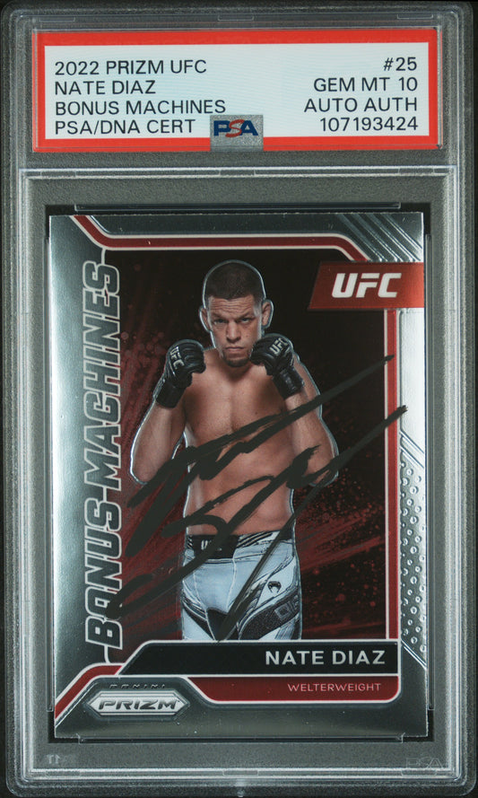 2022 Panini Prizm Ufc Bonus Machines #25 Nate Diaz Bonus Machines PSA 10