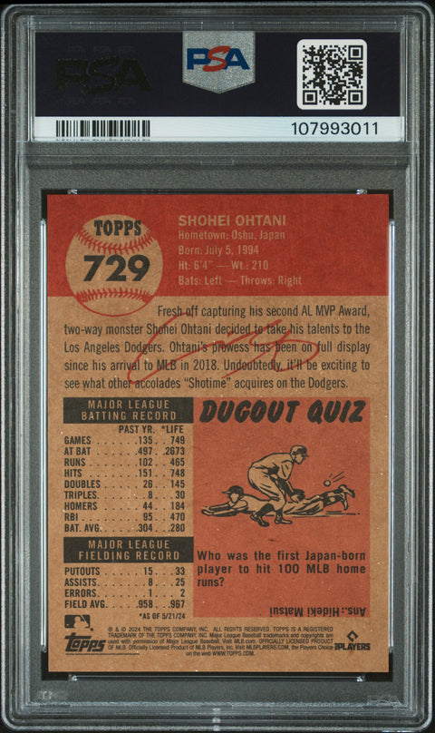 2024 Topps Living #729 Shohei Ohtani PSA 9