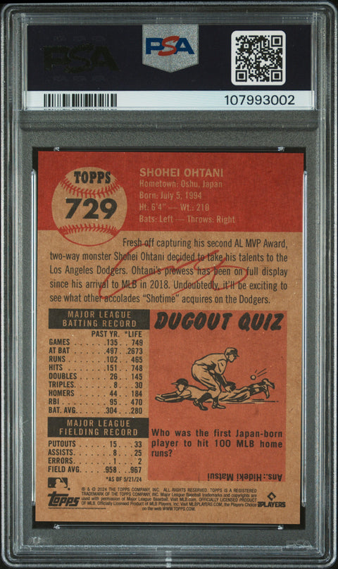 2024 Topps Living #729 Shohei Ohtani PSA 9