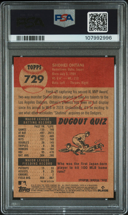 2024 Topps Living #729 Shohei Ohtani PSA 9