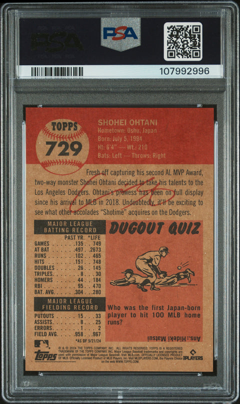 2024 Topps Living #729 Shohei Ohtani PSA 9
